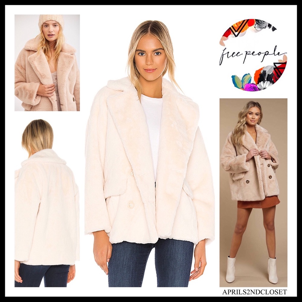 FREE PEOPLE BOHO TEDDY COAT FAUX FUR JACKET A2C - Picture 7 of 15
